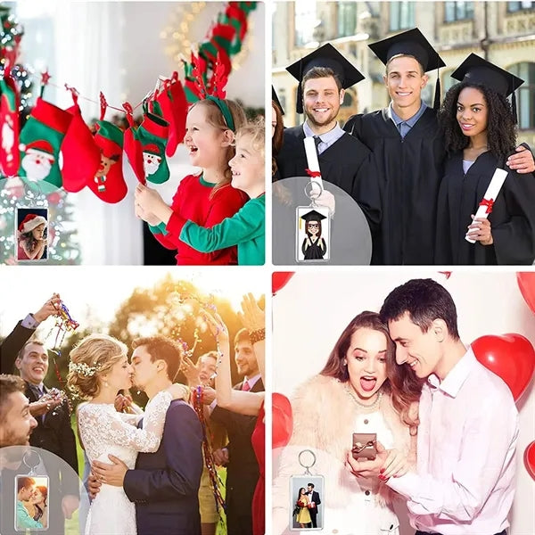 Clear Photo Insert Keychain: Customizable Memory On-The-Go