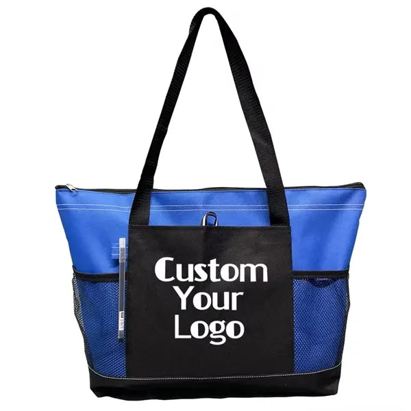 Travel Shoulder Handbag Shopping Tote Bag With Mesh Pocket