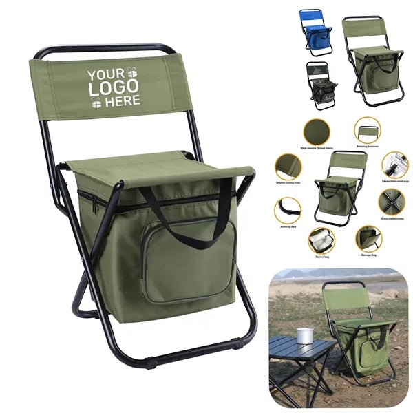 Foldable Camping Chair with Cooler Bag