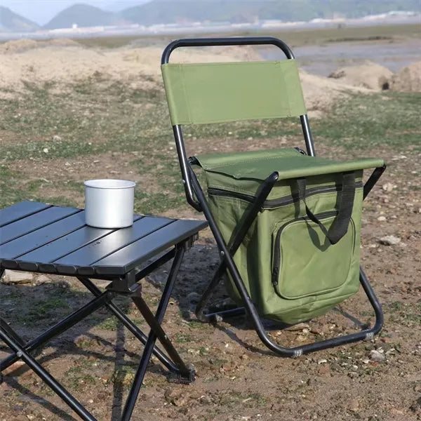 Foldable Camping Chair with Cooler Bag