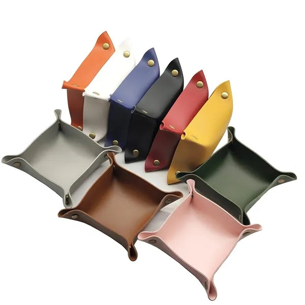 PU Leather Jewelry Valet Tray