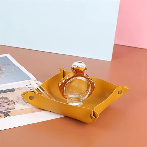 PU Leather Jewelry Valet Tray
