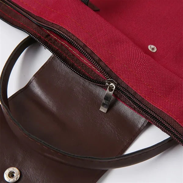 Folding Zippered Oxford Travel Grocery Bag with Handles
