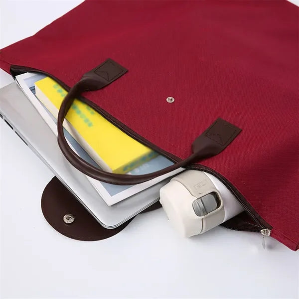Folding Zippered Oxford Travel Grocery Bag with Handles