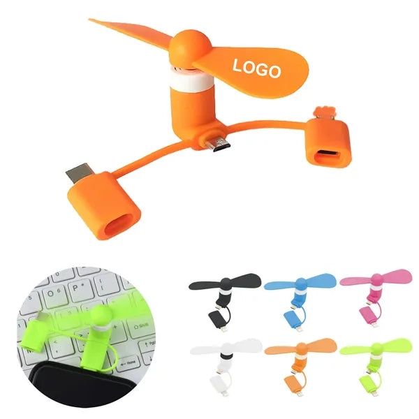 Mini Cell Phone Fan 3-in-1