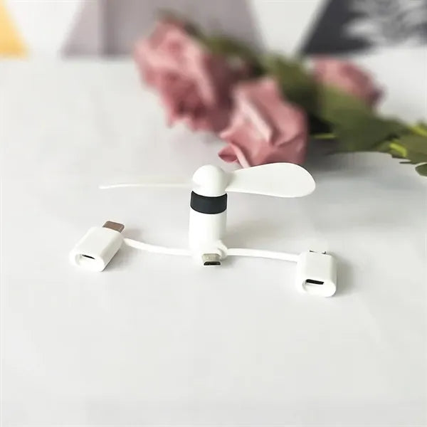 Mini Cell Phone Fan 3-in-1