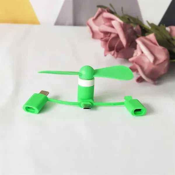 Mini Cell Phone Fan 3-in-1