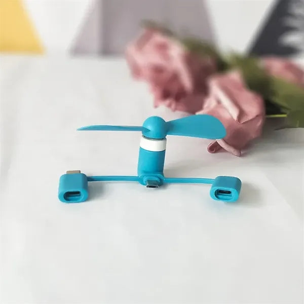 Mini Cell Phone Fan 3-in-1