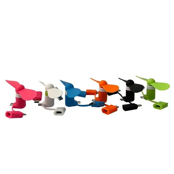 Mini Cell Phone Fan 3-in-1
