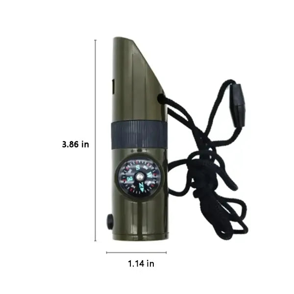 7-in-1 Multifunctional Emergency Survival Whistle W/Lanyard