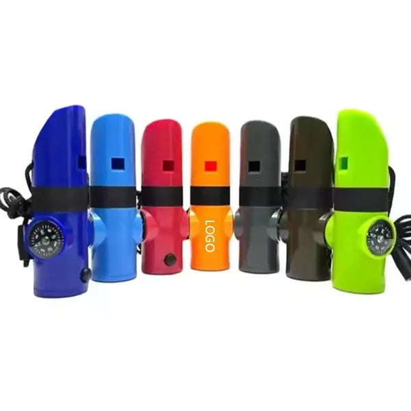 7-in-1 Multifunctional Emergency Survival Whistle W/Lanyard