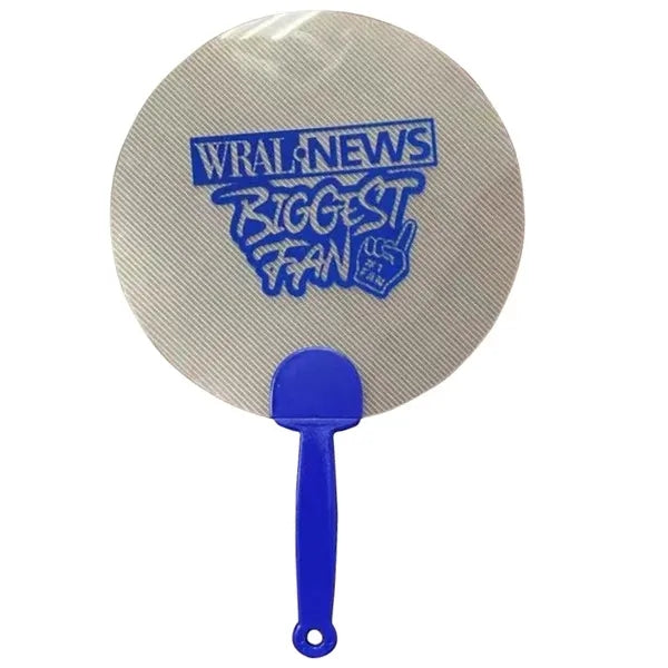 Printed Round Paper Hand Fan for Wedding or Event