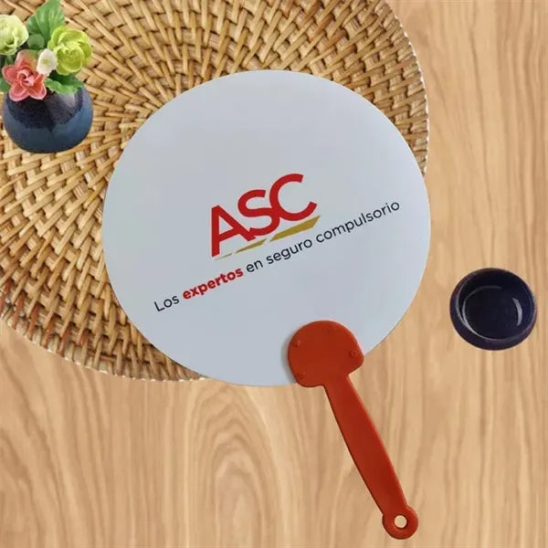 Printed Round Paper Hand Fan for Wedding or Event