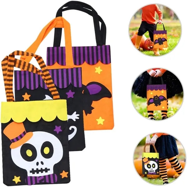 Kids Halloween Trick Or Treat Bags Bat Candy Bucket Basket