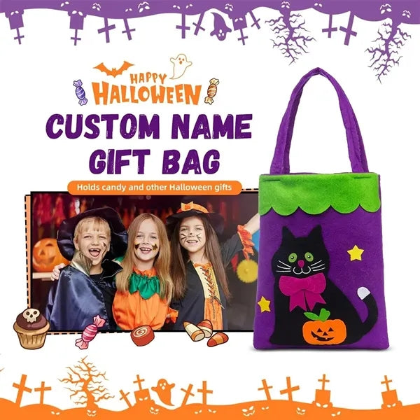Kids Halloween Trick Or Treat Bags Bat Candy Bucket Basket