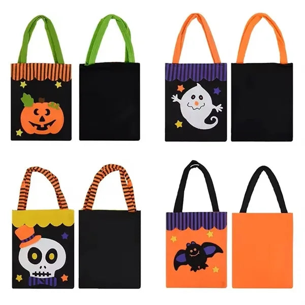 Kids Halloween Trick Or Treat Bags Bat Candy Bucket Basket