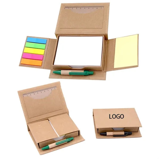 100 Pages Kraft Sticky Notes Portable Memo Pad With Pen