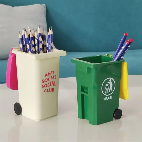 Mini Garbage Trash Can Pencil Holder