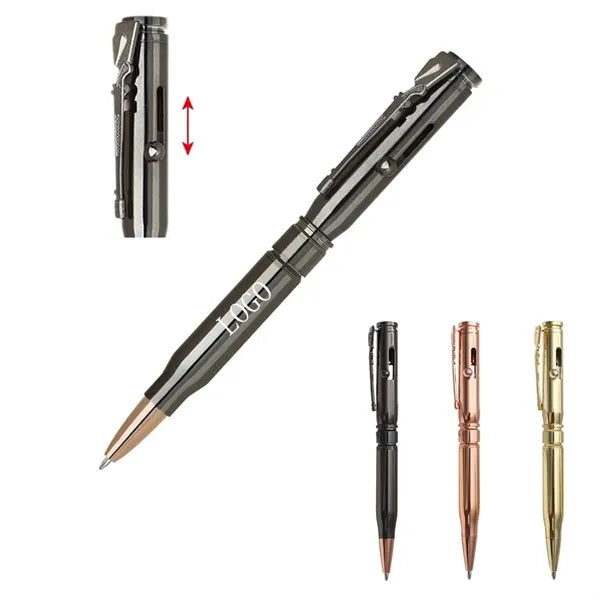 Bullet Shaped Metal Ballpoint Pen With Rifle Design Clip