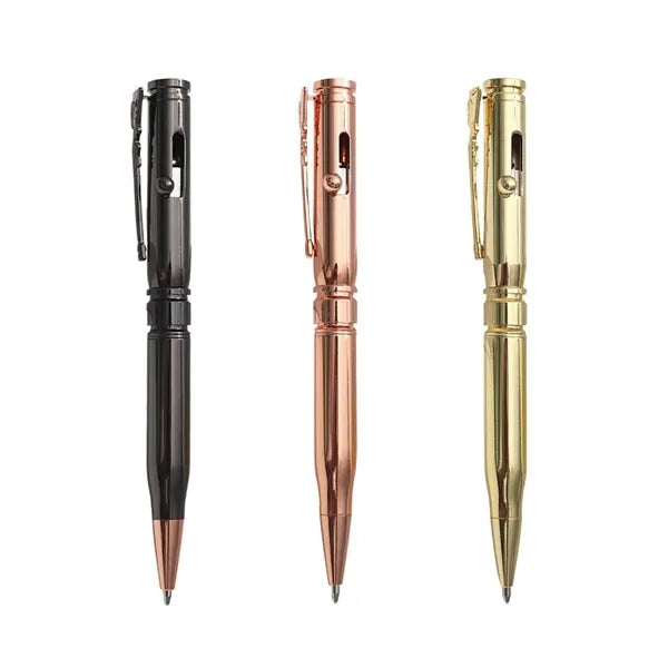 Bullet Shaped Metal Ballpoint Pen With Rifle Design Clip