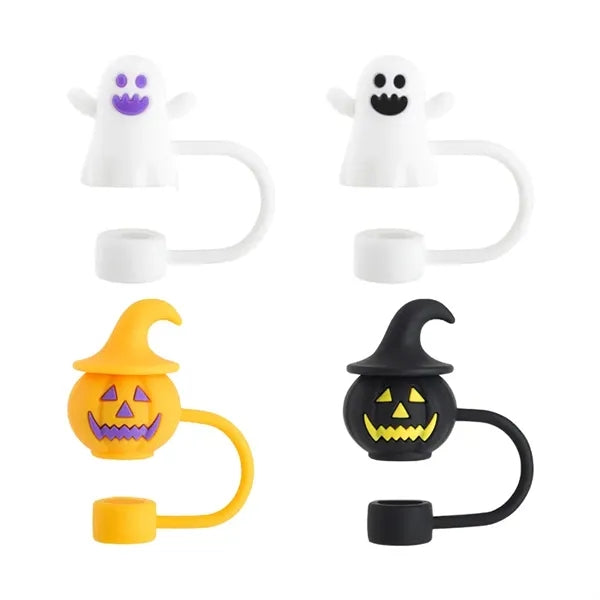 2/5'' Cute Flexible Halloween Drinking Straw Tips Cover Cap