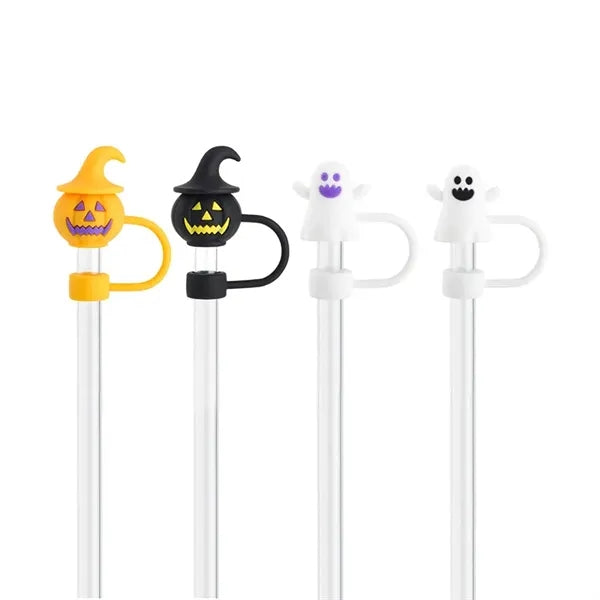 2/5'' Cute Flexible Halloween Drinking Straw Tips Cover Cap