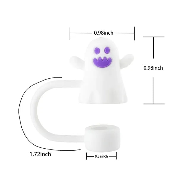 2/5'' Cute Flexible Halloween Drinking Straw Tips Cover Cap