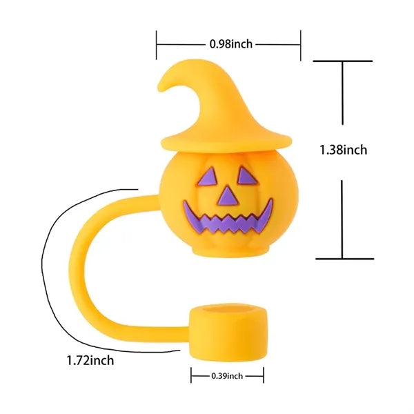 2/5'' Cute Flexible Halloween Drinking Straw Tips Cover Cap