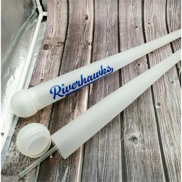 21 oz Baseball Bat Beer Drink Bottle w/ Straw and Lid