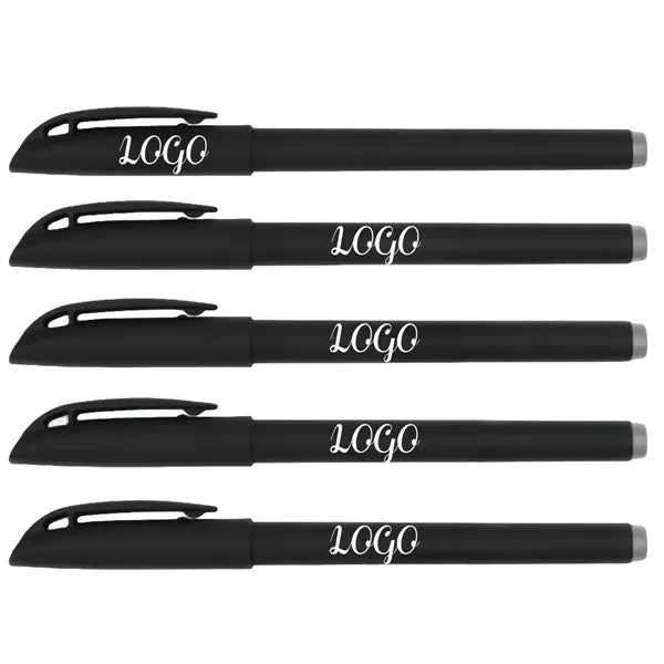 Promotion Plastic Rubber Coated Black Ink Ballpoint Pens