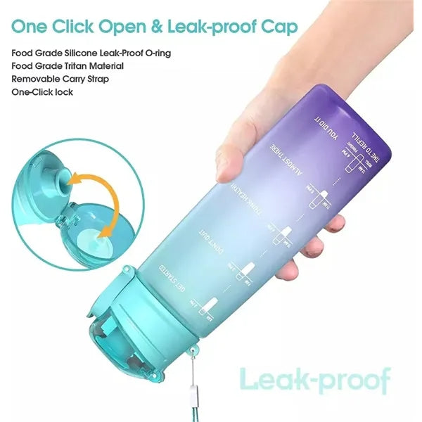 32oz Motivational Fitness Sports Water Bottle