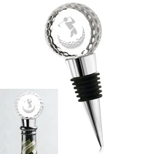 Crystal Golf Ball Bottle Stopper