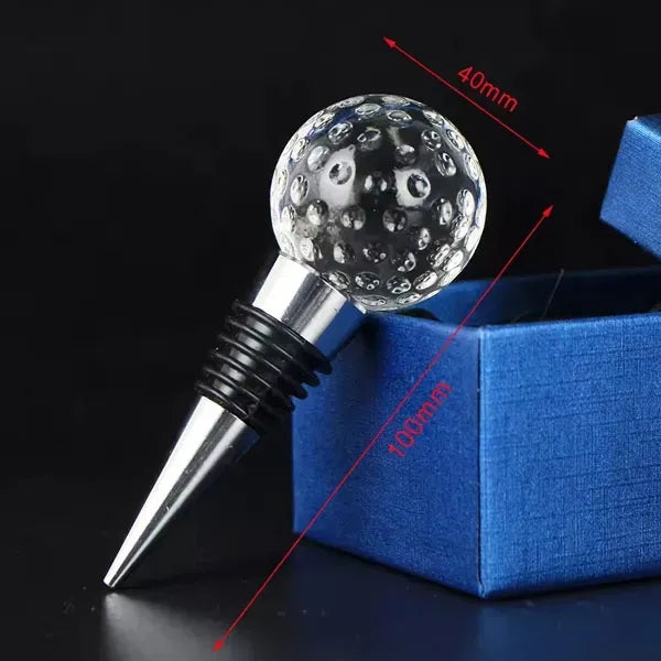Golf Shaped Crystal Wine Bottle Stopper
