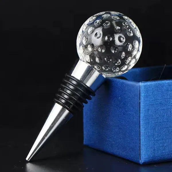 Golf Shaped Crystal Wine Bottle Stopper
