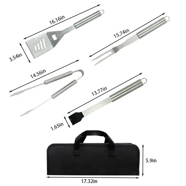 4 Piece BBQ Tools Set