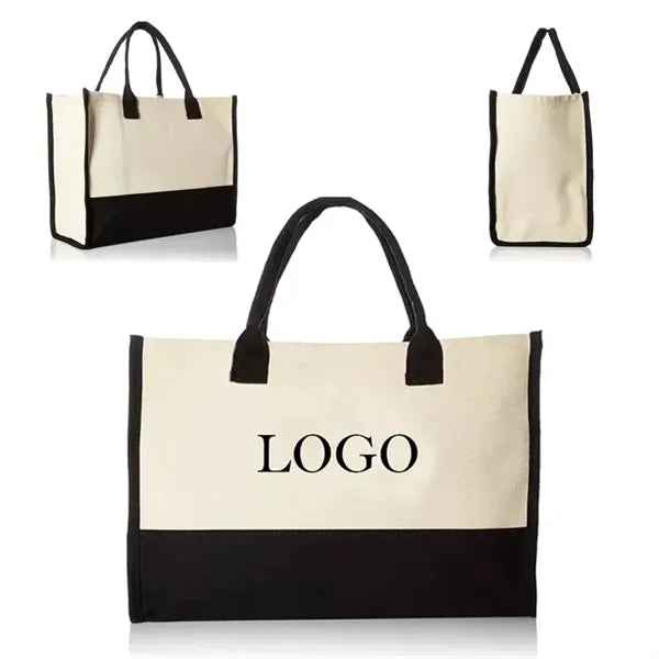 Beach Cotton Canvas Handbag Shopping Tote Bag For Women