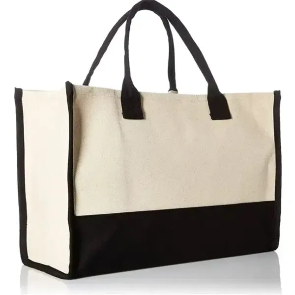 Beach Cotton Canvas Handbag Shopping Tote Bag For Women