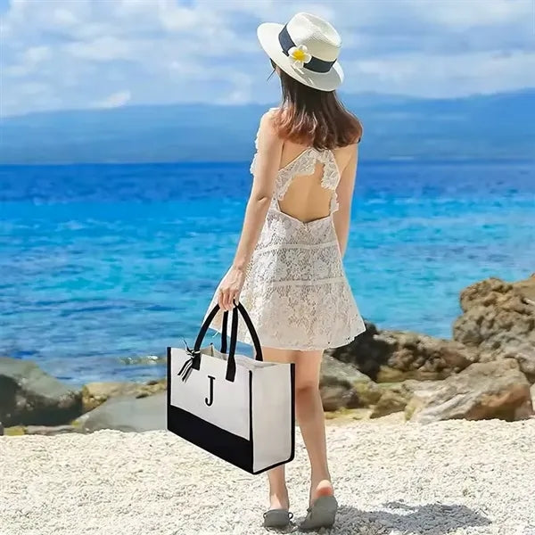 Beach Cotton Canvas Handbag Shopping Tote Bag For Women