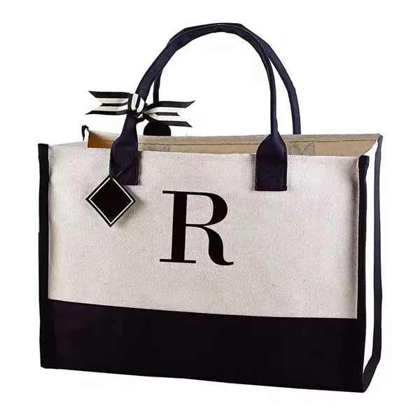 Beach Cotton Canvas Handbag Shopping Tote Bag For Women
