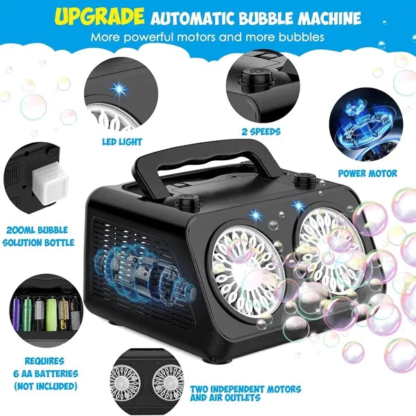 Magical Dual-Fan Bubble Machine for Kids