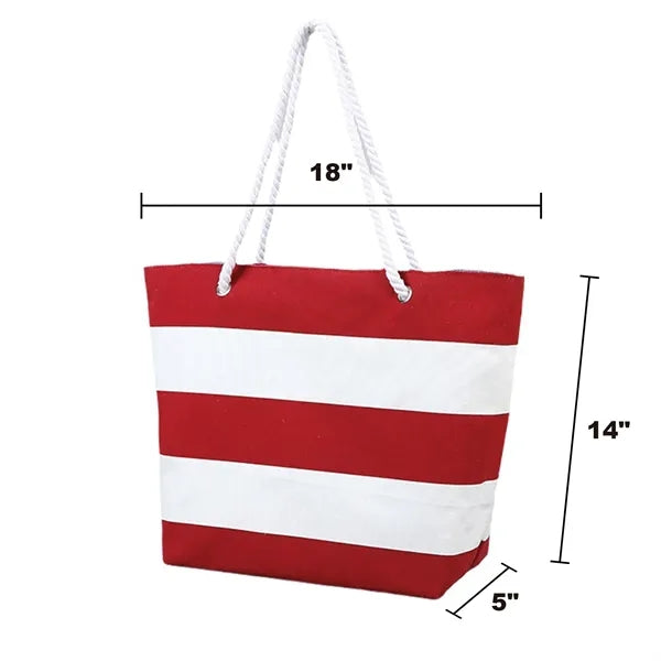 Prime Line Cotton Beach Tote Bag With Rope Handle