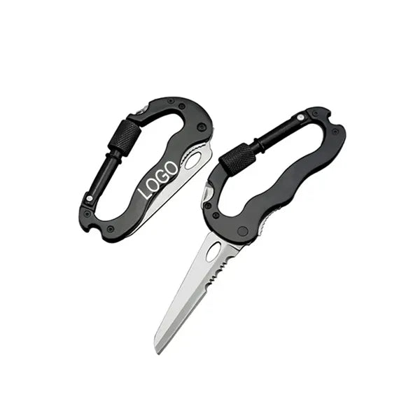 Foldable 4 in 1 Multi-tool Carabiner Pocketknife