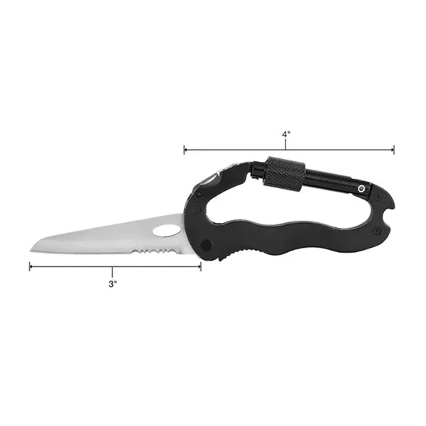 Foldable 4 in 1 Multi-tool Carabiner Pocketknife