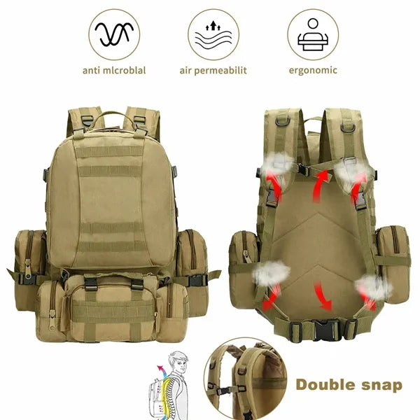 Large Military Tactical Backpack for Men
