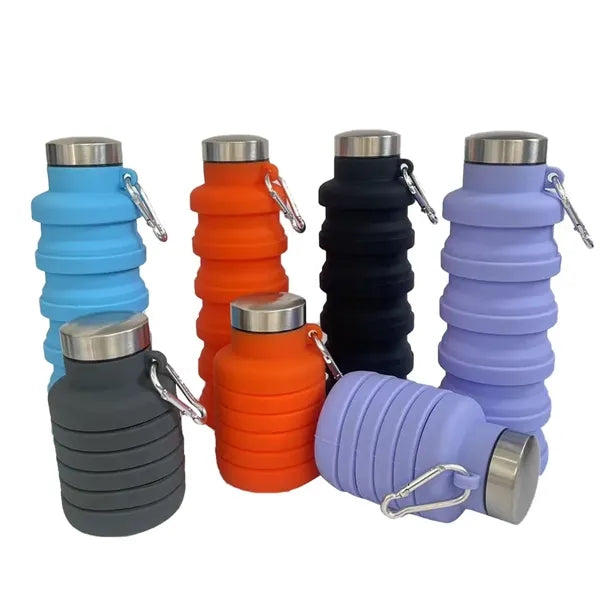 17 oz Collapsible Water Bottle With Carabiner