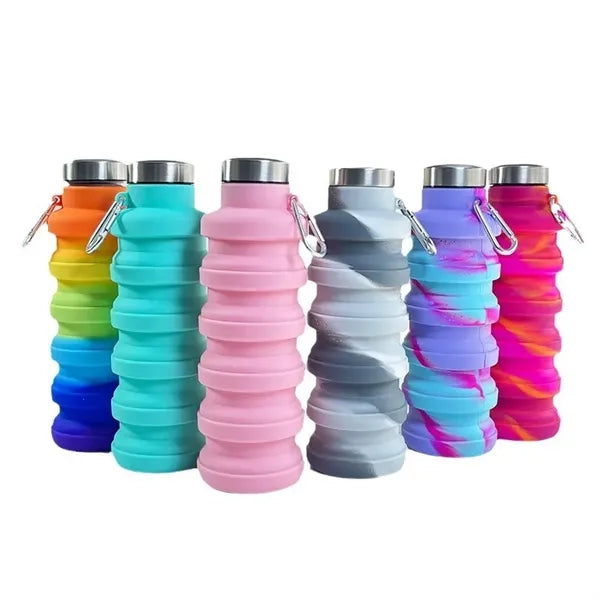 17 oz Collapsible Water Bottle With Carabiner