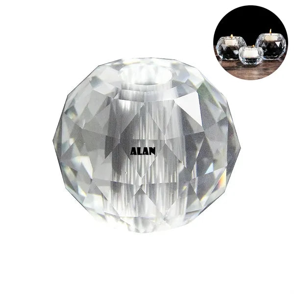 Crystal glass candle holder