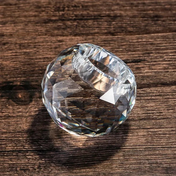 Crystal glass candle holder