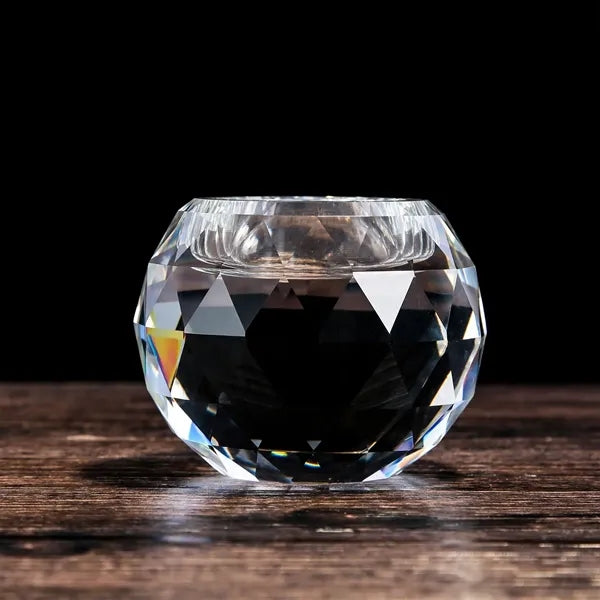 Crystal glass candle holder
