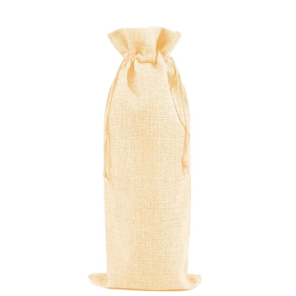 Burlap Wine Gift Bag Tote W/ Drawstring